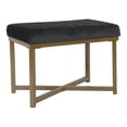 thumbnail image 1 of HomePop Velvet Tufted Ottoman with Metal Base, Black, 1 of 7