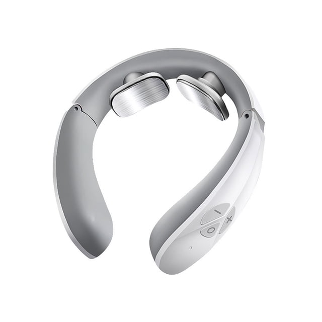 Dual-Head Neck Massager with 12 Modes & 15 Intensity Levels, 15-Minute Timer, Rechargeable Built-in Lithium Battery, ABS Material, Stainless Steel Pads, USB Charging (White/Blue Optional)