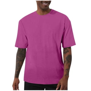 Cfhntfmh T Chemises Grandes et Grandes Manches Courtes Casual Col d'équipage T-Shirt Soft Loose Comfy Tee Classic Plain Shirts pour homme
