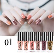 Pisexur Womens Gel Nail Polish Bright Non Toxic Nail Polish Set 6 Bottles Long Lasting and Non Fading Unpeelable Quick Dry Nail Polish