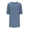 thumbnail image 5 of Ovzne Robes d'Été pour Femmes 2025 Robe Mode Robe d'Été Décontractée pour Femmes Col Rond Manches 3/4 Unie Robes de Plage Poches Robe Robe pour Femmes Liquidation, 5 of 5