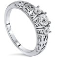 thumbnail image 1 of 3/8ct Vintage Three Stone Diamond Ring 14K White Gold, 1 of 4