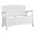 thumbnail image 1 of Suncast Elements BMWB5000W Resin Wicker Design Loveseat with Storage, White, 1 of 7
