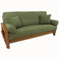 thumbnail image 1 of Solid Twill 8 to 9-inch Full Futon Cover Set with Four Throw Pillows (Set of 5) - Sage, 1 of 1
