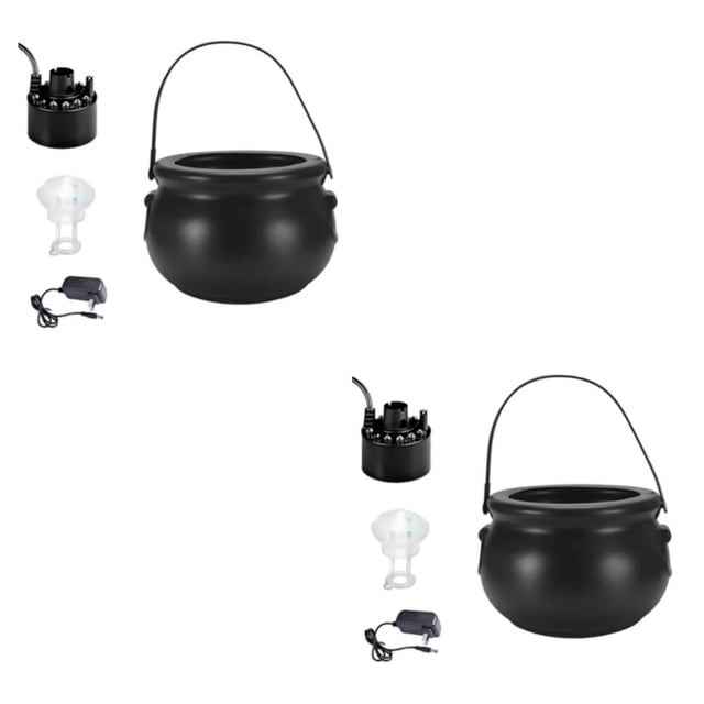 yingyy Halloween Witch Cauldrons Fog Maker Spooky Mist Effect Festive Decorations Safe To Wide Application black US Plug 2Set