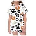 thumbnail image 5 of WEAIXIMIUNG Ensemble de Pyjama pour Enfants, Loisirs, Imprimé, Col à Boutons, Haut à Manches Courtes, Short 100, 5 of 5