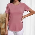 thumbnail image 2 of tarylea Womens Tops Short Sleeve Shirts Round Neck T Shirts Solid Color Tees Loose Fitted Summer Top 2025, 2 of 5