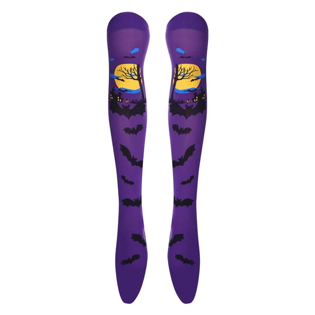 Bas Violets pour Femmes Halloween Fête Cosplay Déguisement Chaussettes Festival Spectacle Bas Aguichant