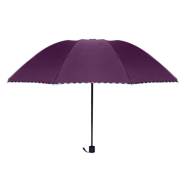 Extra Large Double Layer Umbrella 43.3" Sun Rain Windproof Folding Umbrella - UPF50+ UV Protection 10-Rib Golf Beach Umbrella with Thickened Canopy & Quick Dry (0.73lb Portable Travel Umbrella)
