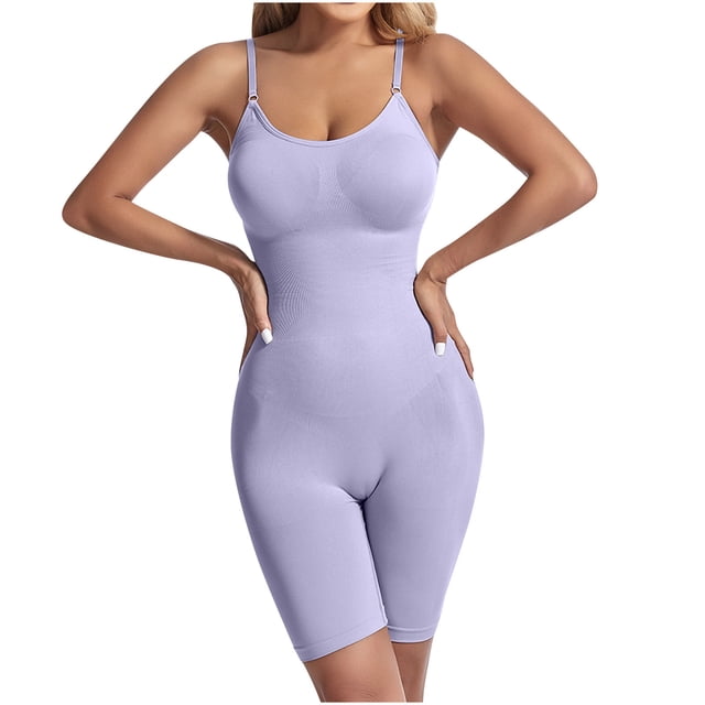 Dealovy Bodysuit for Women Belly Control Shapewear Jumpsuits Spaghetti Strap Seamless Workout Base Layer Romper