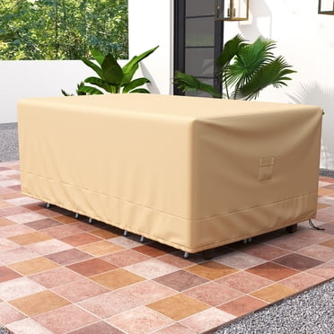 Gymax Patio Table Set Cover Outdoor Furniture Cover w/ Padded Handle & Click-Close Straps