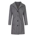 thumbnail image 4 of Pompotops Women's Solid Color Pocket Woollen Coat Recreational Long Sleeve Tops Clearance, 4 of 6