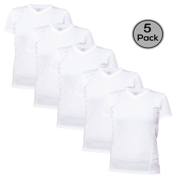 5 Senses Pack of 5 Women's T-Shirt, Quick Dry Performance fabric, 100% Polyester