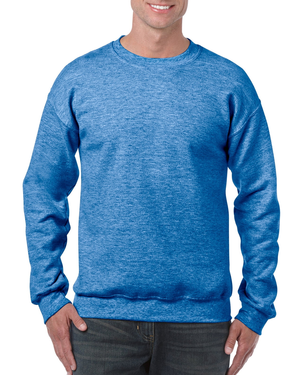Gildan Mens Heavy Blend Crewneck Sweatshirt, M, Heather Sport Royal