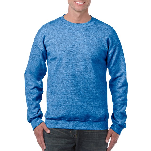Gildan Chandail Molletonné à Col Ras du Cou pour Hommes, 2TG, Bleu Royal Sport Chiné