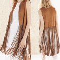 thumbnail image 3 of QualitChoice Gilet Sans Manches pour Femmes à devant Ouvert Style Western Respirant à Franges Jupe Délicate Retrait de Taille Cardigan Attrayant Rouge Vin m, 3 of 6