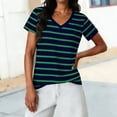 thumbnail image 1 of LVHAOGJOB T-Shirts Amples pour Femmes à Manches Courtes, Chandails Graphiques, Tunique en Coton, Hauts V Neck pour Dames, 1 of 8