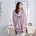 thumbnail image 2 of Transemion Restez au Chaud avec Style avec Veste de Lit en Molleton Doux à Boutons Veste de Lit en Molleton Doux à Boutons avec Poches Polyester Chaud et Confortable Rose 1 Ensemble, 2 of 6
