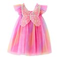 thumbnail image 1 of MIASHUI Robe en Tulle Sans Manches pour Bébé Fille, Robe Tutu à Fleurs et Papillons, Robe de Princesse pour Fête d'Anniversaire, Rose Vif, 18-24 Mois, 1 of 4