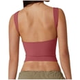 thumbnail image 4 of Timegard Camisoles Courtes pour Femmes Col Ras du Cou Sans Manches Ajustées Chemises Couleur Unie Hauts de Sortie, 4 of 6