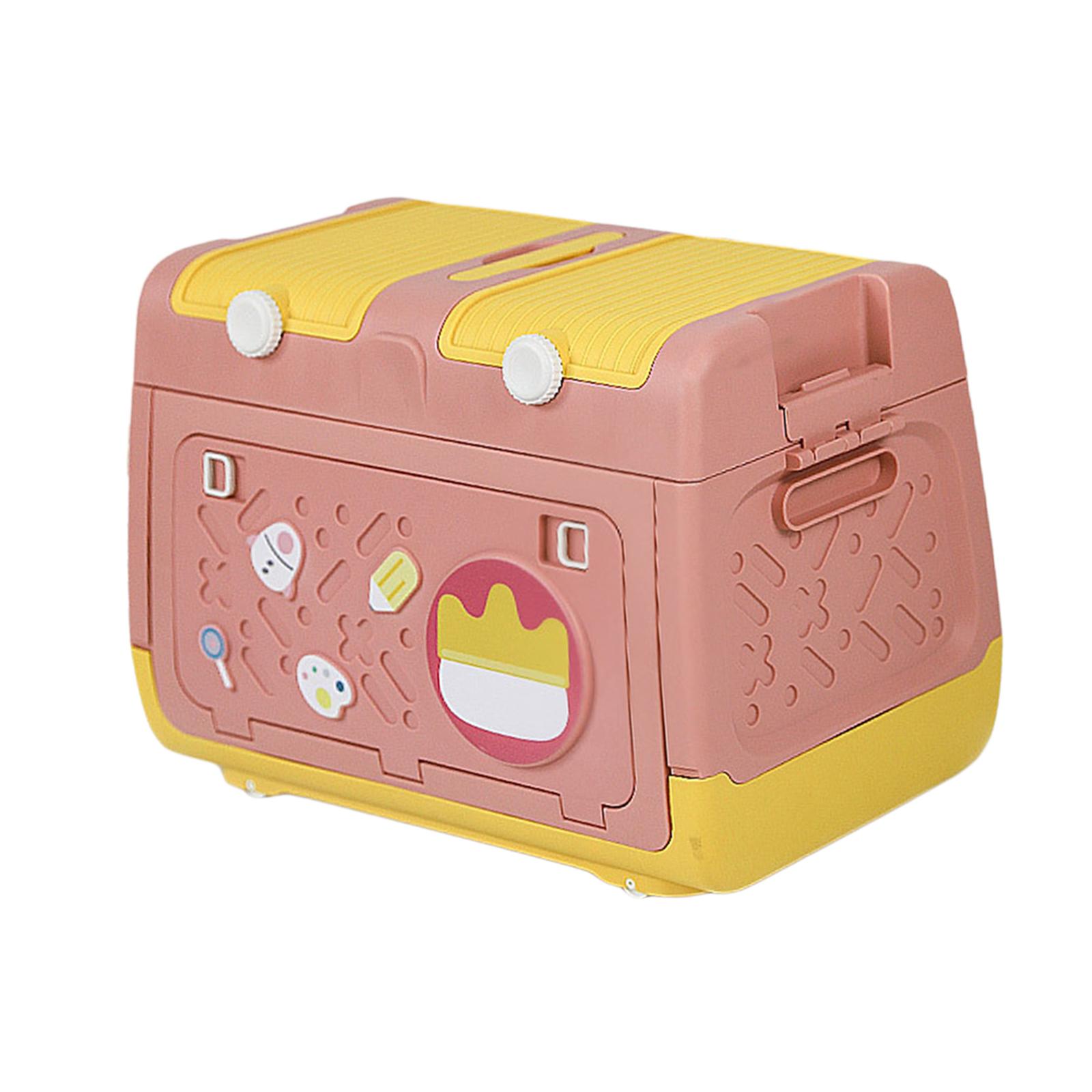 DOLITY Boîte de Rangement Empilable pour Jouets avec Roues avec Poignées pour Chambre de Bébé Salle de Jeux Rose