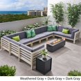 thumbnail image 5 of Noble House Malawi Outdoor 12Pc U-Shape Sectional Sofa Set Weathered /Dark Gray, 5 of 5