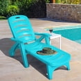thumbnail image 3 of Patiojoy Outdoor Chaise Lounge Chair 5-Position Folding Recliner for Beach Poolside Backyard Turquoise, 3 of 10
