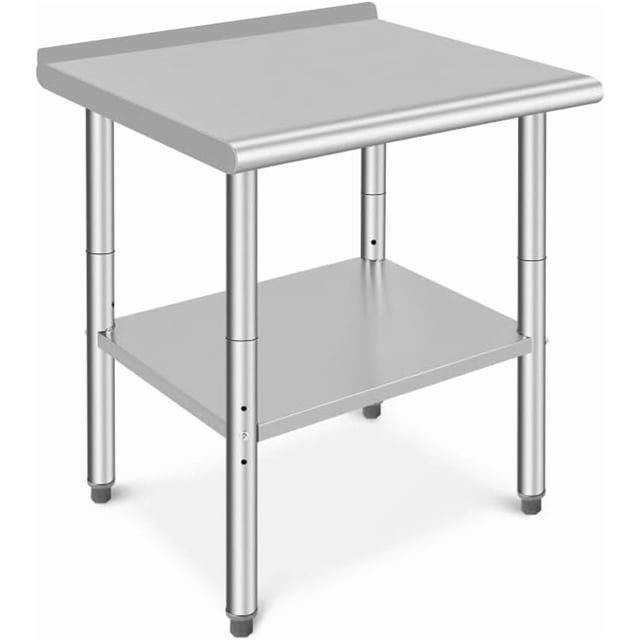 EDTara Stainless Steel Work Table with Wheels, Heavy Duty Kitchen Prep Workbench, NSF Commercial Table with Adjustable Undershelf for Hotel & Garage