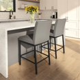 thumbnail image 4 of Amisco Perry Plus 30" Bar Stool - Taupe Grey Faux Leather/Black Metal, 4 of 10