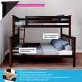 thumbnail image 2 of BEDSMART Solid Wood Twin Over Full Bunk Bed| Espresso, 2 of 7