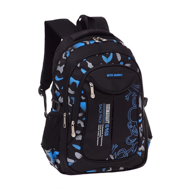 ruzhgo Students Book Stationery Storage Printed School Bag Hiking Portable Zipper Closure Backpack Large Capacity Knapsack Rucksack Blue Large Blue Small
