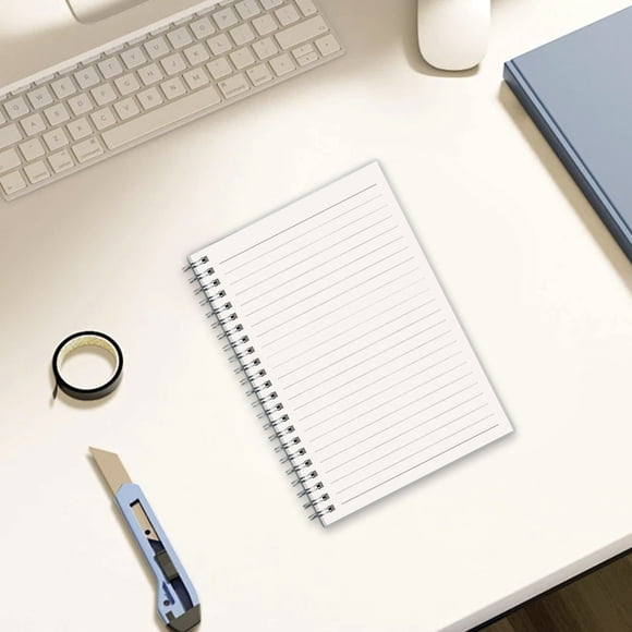 Paper Note Book, A5 Notebook Spiraled Graph Grids Paper Notebook Ruled Notebook Blank Journal Notebook 80 Pages for School Work Writing Thick Paper Flexible Plastic Cover