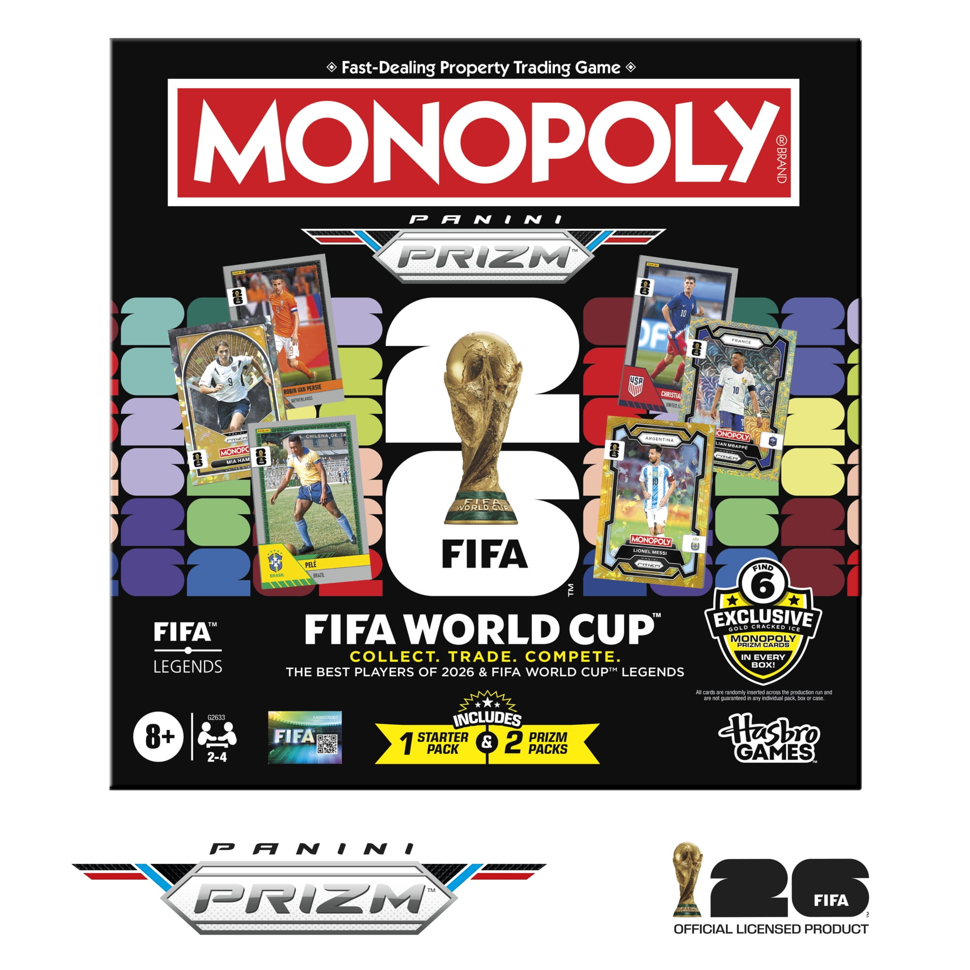 Monopoly Panini Prizm: FIFA World Cup Board Game with Monopoly Panini Prizm Trading Cards