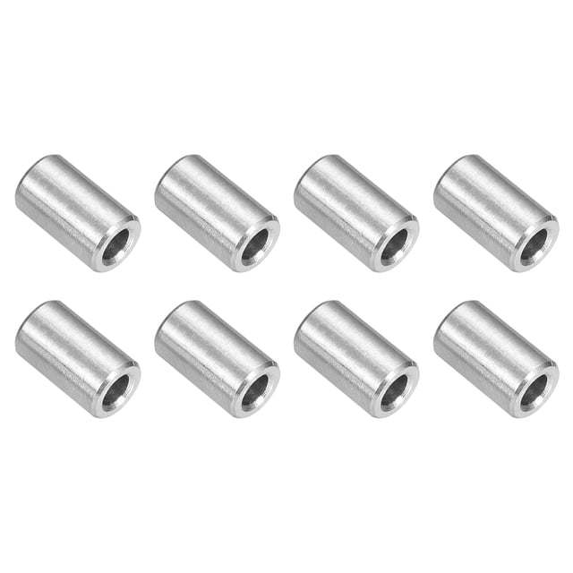 8 Pcs Entretoises en Acier Inoxydable 304 1/4 Pouces OD x 1/8 Pouces ID x 7/16 Pouces Longueur(6x3x11mm) Vis Support de Bague Finition Simple Non Filetée Entretoises Rondes en Métal pour Vis M3 Boulons et Tringles, Argent