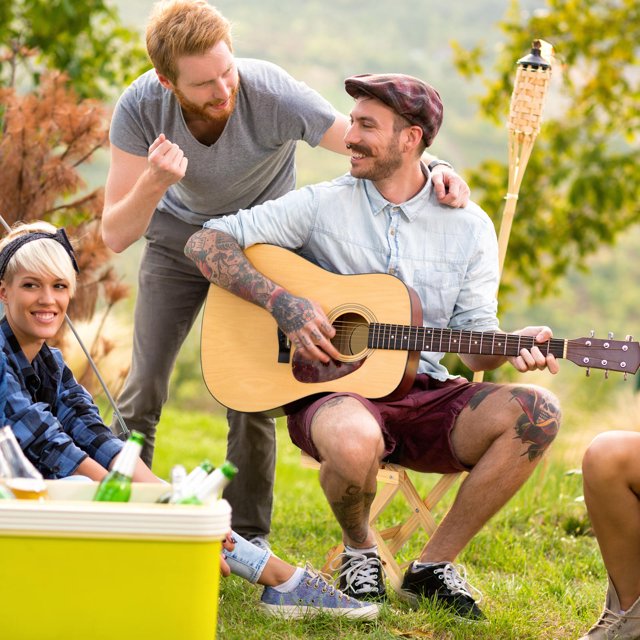 IFANLANDOR Wooden Folding Outdoor Side Table Sturdy Design Portable for Garden and Home