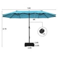thumbnail image 2 of Gymax Parasol de Patio Double Face de 15 Pi, Parasol de Marché Jumeau avec Base Améliorée, Turquoise, 2 of 7
