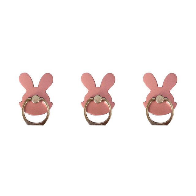 braveheart Cute Rabbit Aluminum Alloy Phone Stand Tablets Hand Grip Kickstand Mount Holder Rose gold 3Set