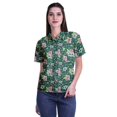 thumbnail image 1 of Moomaya Chemise à Manches Mi-Longues Imprimée pour Femmes, Col Boutonné, Haut Décontracté, 1 of 5