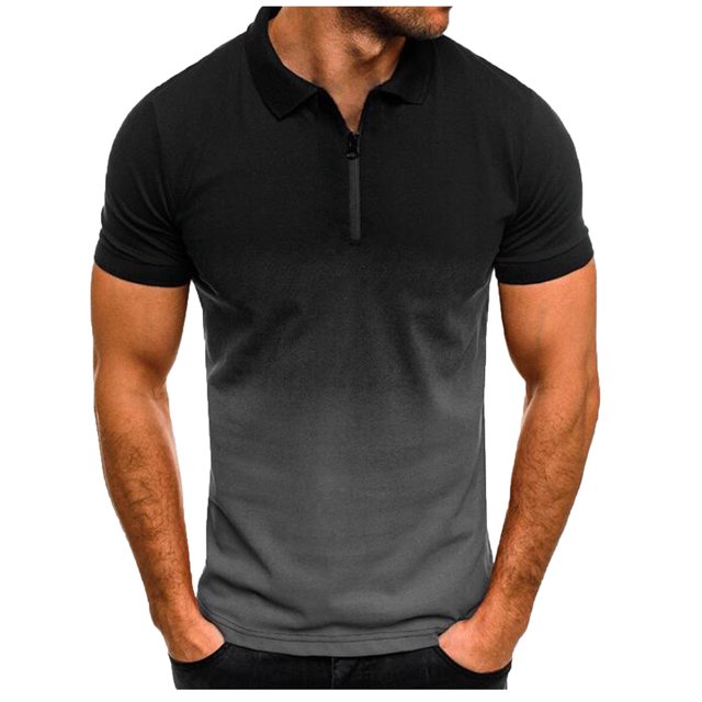 EGNMCR T-shirts pour Hommes Hommes Manches Courtes Imprimé Col Rabattu Chandail T-Shirt Blouse