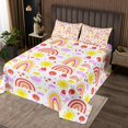 thumbnail image 2 of Erosebridal Purple Cloud Coverlet Set Twin, Cartoon Rainbow Bedding Set, Sun Star Room Decor, 2 of 5
