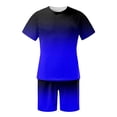 thumbnail image 3 of Men's Suits Contemporary Fashion Two-Piece Set Featuring 3D Digital Print Short Sleeve Top and Matching Shorts for Everyday Comfort and Style, 3 of 4