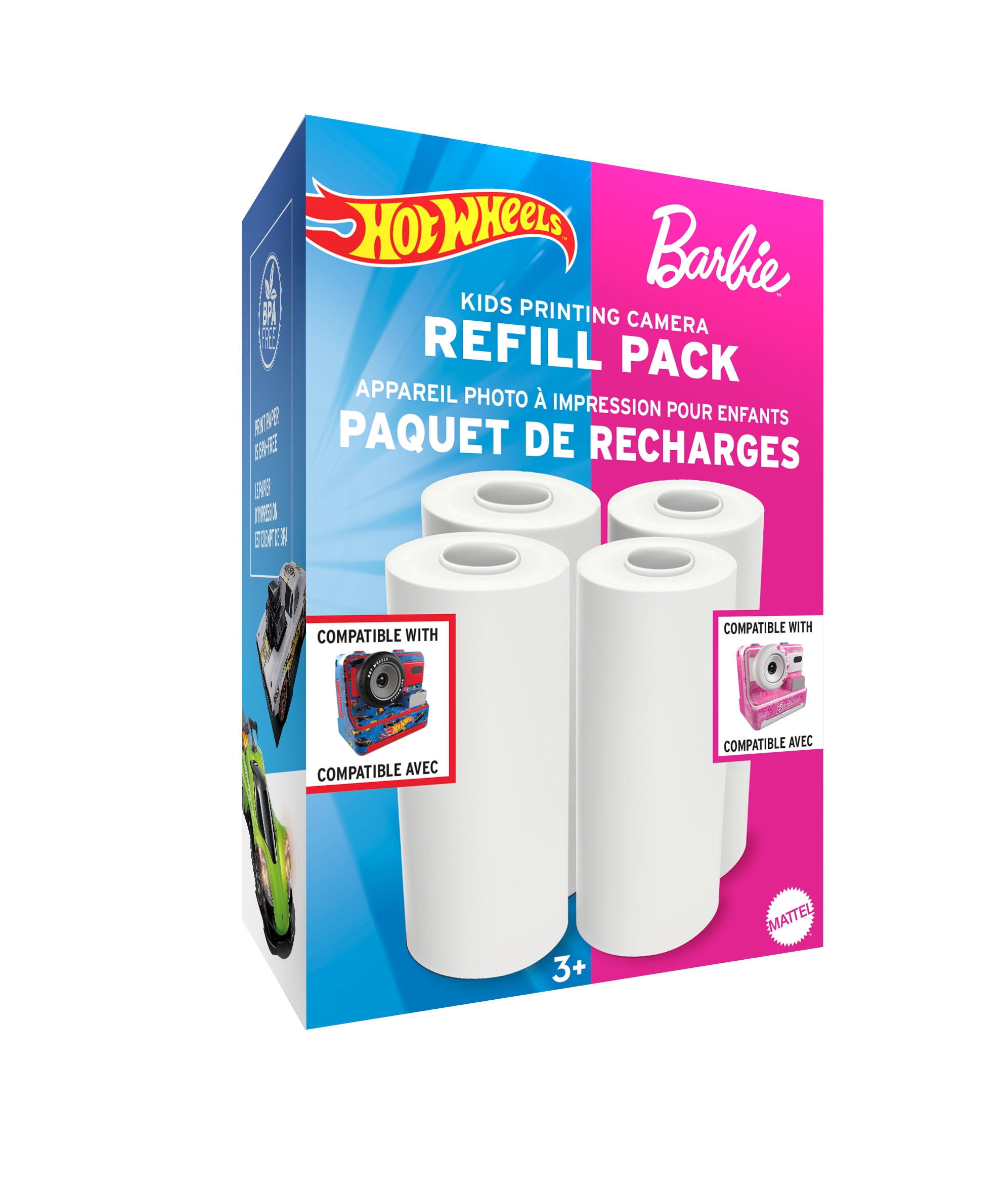Hot Wheels/Barbie Kids Printing Camera Refill Pack, Photo Paper (4/Pack)
