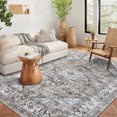 thumbnail image 1 of Garvee Tapis Vintage Usé 5'x7' pour Salon, Tapis Lavable à Médaillon Rétro Antidérapant et Résistant aux Taches pour Intérieur Chambre Bureau à Domicile, Kaki, 1 of 8