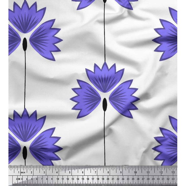 Soimoi Rayon Fabric Artistic Floral Print Sewing Fabric Yard 56 Inch Wide