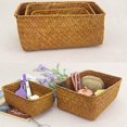 thumbnail image 2 of 6X Seagrass Storage Basket, Multisize Handmade Rattan Shelf Baskets & Home Storage Bins Baskets for Decoration, 2 of 6