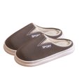thumbnail image 1 of Mens and Womens Furry Slippers Cloth Cover Solid Color Memory Foam Thick Bottom Soft Sole Waterproof Comfortable Non-Slip Warm Winter Home Slippers Coffee, 1 of 7