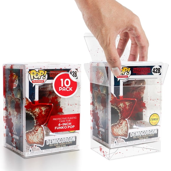 10x EVORETRO 0.40mm PET Funko Pop Protectors – Red Blood with Bullet Holes Design Durable Display Cases for 4-Inch Vinyl Figures