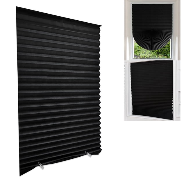 AMERTEER Rideaux Occultants Sans Cordon Filtrant la Lumière en Tissu Plissé Demi-Abat-Jour Rideau d'Installation 23,62” X 59,06”