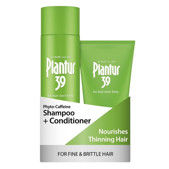Plantur 39 Phyto-Caffeine Women's Nourish & Cleanse Kit for Fine Thinning Natural Hair Growth Shampoo (8.45 fl oz) and Conditioner (5.07 fl oz)