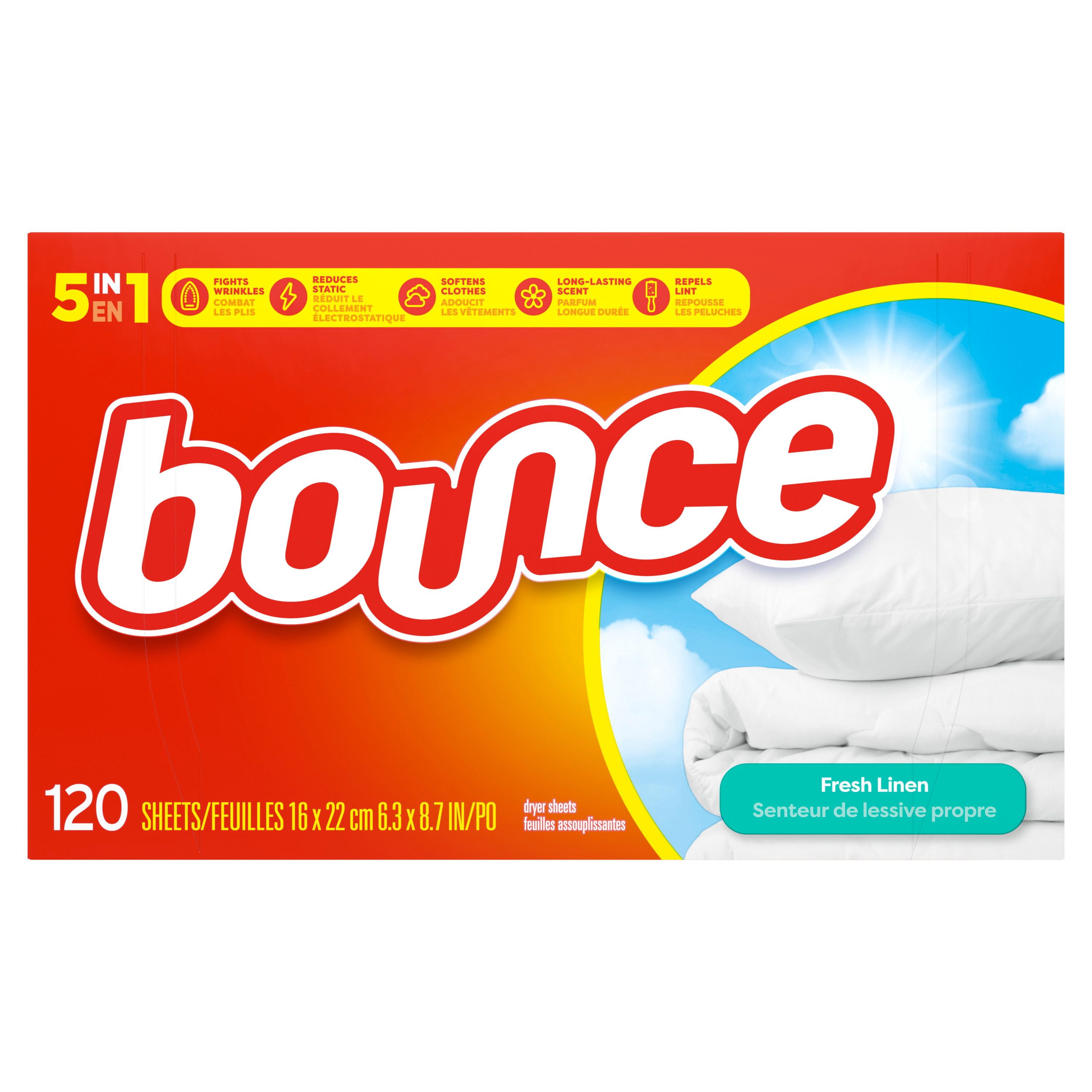 Bounce Fabric Softener Sheets, Fresh Linen Scent 120CT